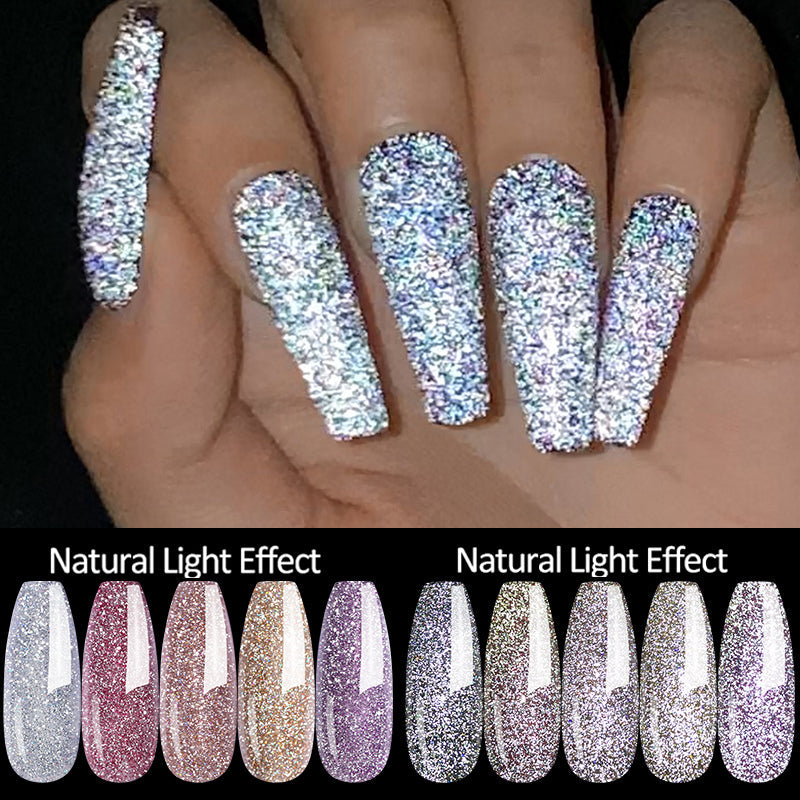 UR SUGAR Reflective Glitter Nail Gel Polish Sparkling Laser Nail Gel  Manicure